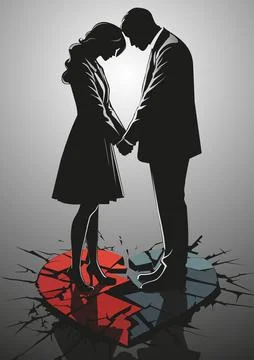 A sad couple Stock Illustration