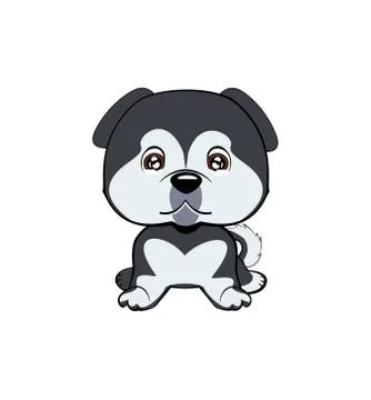 Sad Crying Dog Cartoon Vector Illustration. Stock Illustration