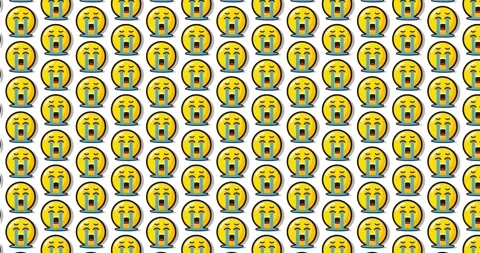 Sad crying emoji animated tile Loopable motion graphics pattern background .. Vídeos de archivo 224360368