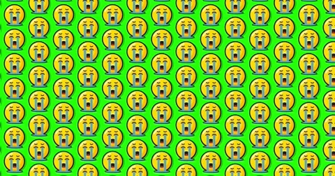 Sad crying emoji animated tile Loopable motion graphics pattern background .. Stock Footage 224360387