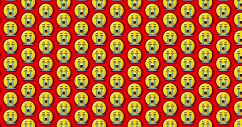 Sad crying emoji animated tile Loopable motion graphics pattern background .. Stock-Footage 224360448