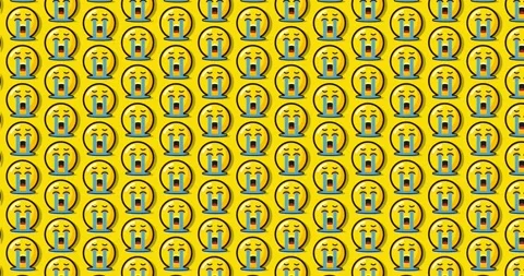 Sad crying emoji animated tile Loopable motion graphics pattern background .. Stock-Footage 224360990