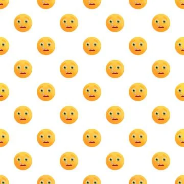 Sad crying emoji faces forming seamless pattern background 库存插图