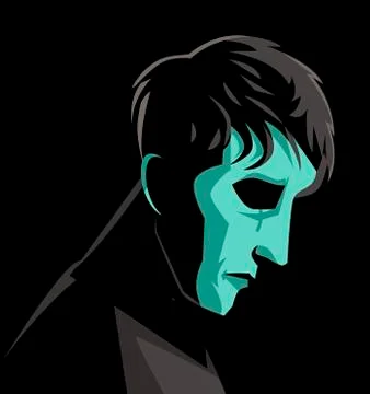 Sad depressed man Stock Illustration