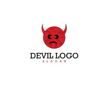 Sad Devil Logo Icon for Business vector and editable	 스톡 일러스트