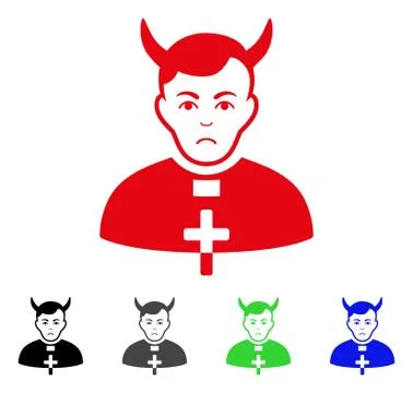 Sad Devil Priest Vector Icon Stockillustratie
