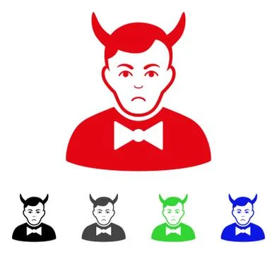Sad Devil Vector Icon Stock Illustration
