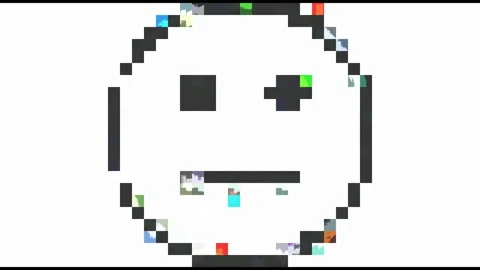 Sad Distorted Smile Defect Noise Colored Background Stock Footage 118921137