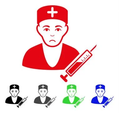 Sad Doctor Vector Icon Stock Illustration