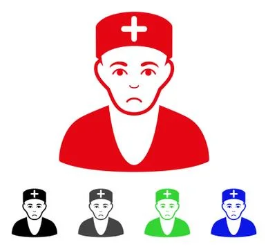 Sad Doctor Vector Icon Stock Illustration