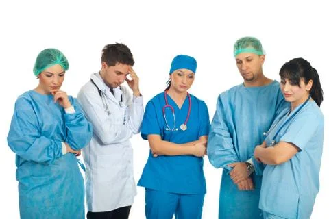 Sad doctors team Stock Photos