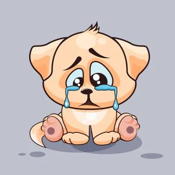 Sad Dog crying Stock Illustration
