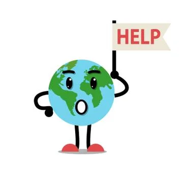Sad Earth character Stock Illustration