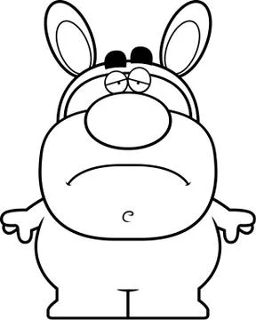 Sad Easter Bunny Stock Illustration
