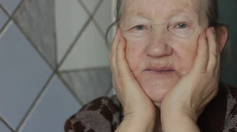 Sad elderly woman Video stock 34896521