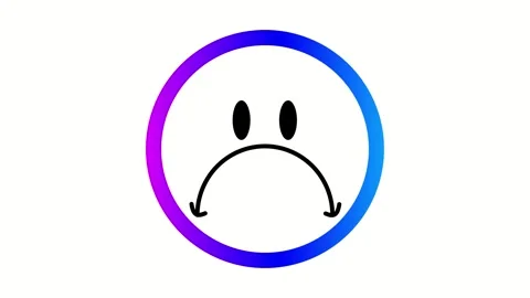 Sad Emoji Animation with Cool Gradient Video stock 281497383