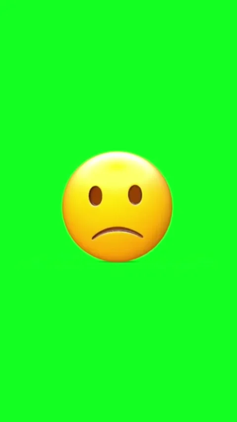 Sad emoji blinking on green screen background animation Stock Footage 329406372