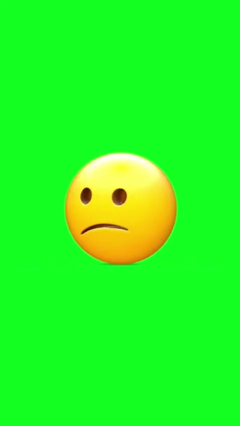 Sad emoticon floating on green screen animation Stock Footage 329406375