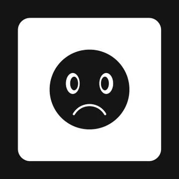 Sad emoticon icon, simple style Stock Illustration