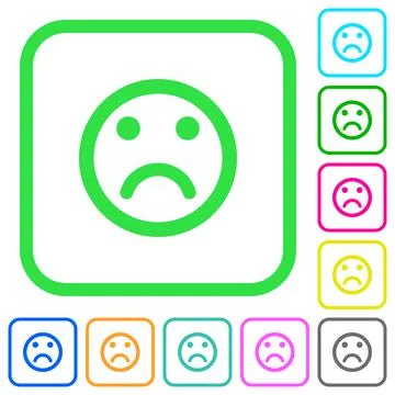 Sad emoticon vivid colored flat icons icons イラスト素材