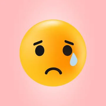 Sad Emotion Icon. Crying Face. Reactions UI for Social Media Stock Illustration