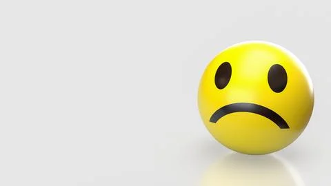 The Sad Emotion icon on white background  3d rendering. Stock Photos