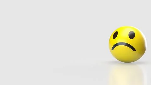 The Sad Emotion icon on white background  3d rendering. Stock Photos