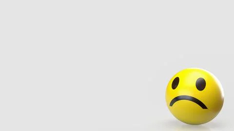The Sad Emotion icon on white background  3d rendering. Stock Photos