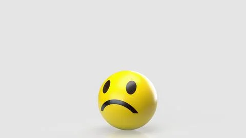 The Sad Emotion icon on white background  3d rendering. Stock Photos