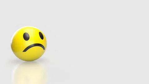 The Sad Emotion icon on white background  3d rendering. Stock Photos