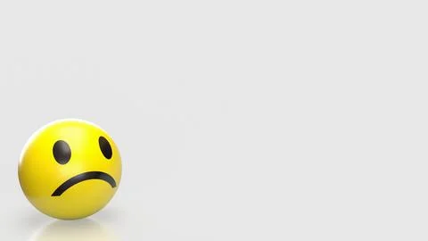 The Sad Emotion icon on white background  3d rendering. Stock Photos