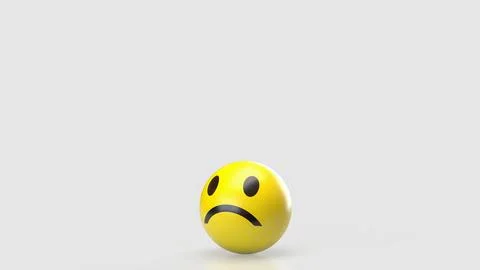 The Sad Emotion icon on white background  3d rendering. Stock Photos