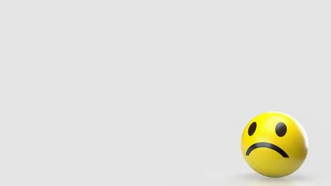 The Sad Emotion icon on white background  3d rendering. Stock Photos