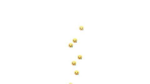 Sad emotion symbol falling down slowly Stock Footage 346490695