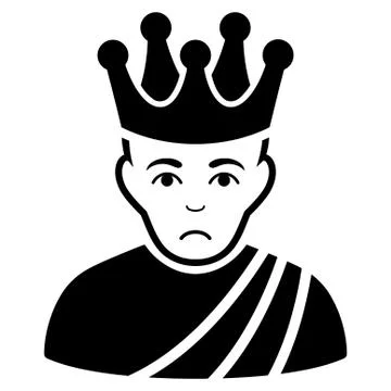 Sad Emperor Black Icon Stock Illustration