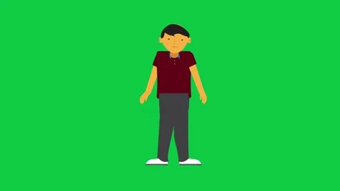 Sad expression animated character surrendering with hands up animation Stock Footage 309771845