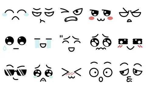 Sad expression face Иллюстрация