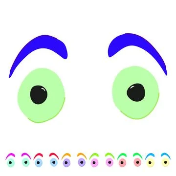 Sad eye emotions vector cartoon graphic Stock Illustration