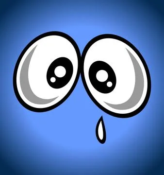 Sad eye expression on green background Stock Illustration