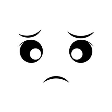 Sad face cartoon expression icon. Vector graphic Illustrazione stock