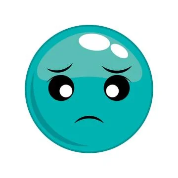 Sad face cartoon expression icon. Vector graphic Illustrazione stock
