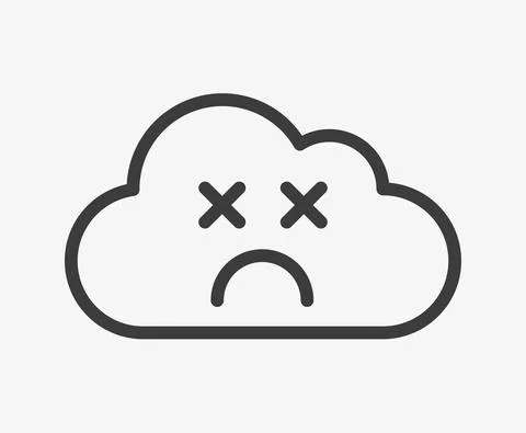 Sad face cloud icon. No internet connection イラスト素材