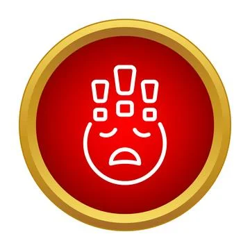 Sad face emoticon showing multiple error warnings 스톡 일러스트