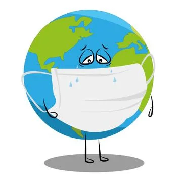 The sad face of the globe. coronavirus. Sick planet Stock Illustration
