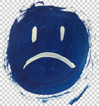 Sad Face - hand painted Stock Illustration