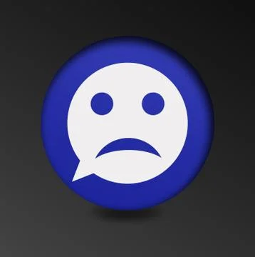 Sad face icon. Sadness depression chat symbol. Stock Illustration