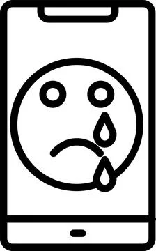 Sad Face Line Icon Design Stock Illustration
