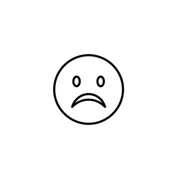Sad face outline icon with simple outline illustration of a sad face icon Stock Illustration