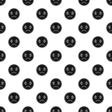 Sad face pattern, simple style 库存插图