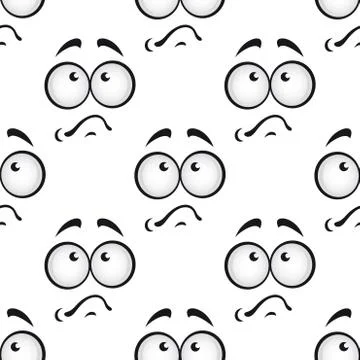 Sad faces seamless pattern 库存插图